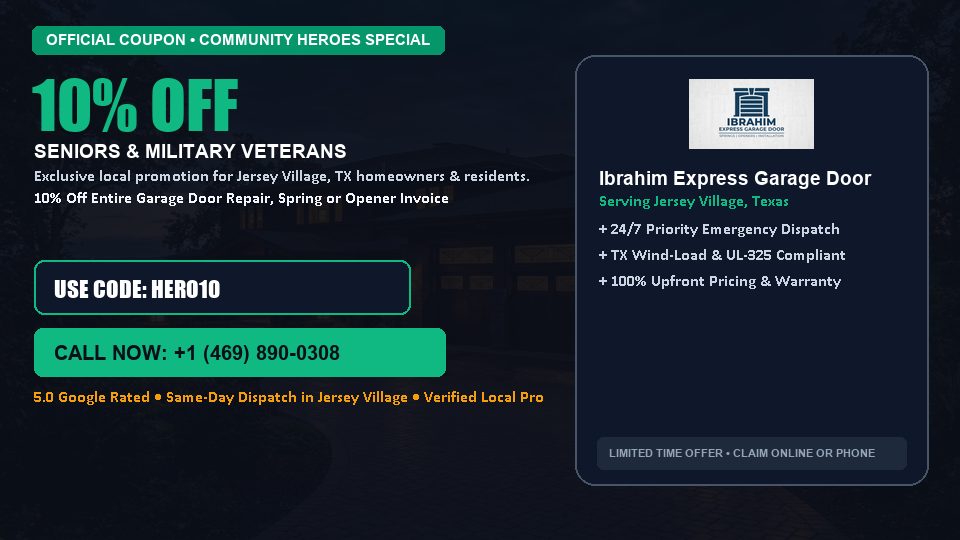 10% OFF Senior, Military & First Responder Discount in Jersey Village, TX - Ibrahim Express Garage Door